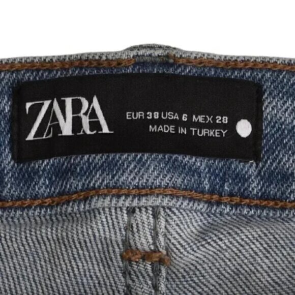 Zara Skinny Jeans Distressed Light Wash Ankle Raw  Hem Size 6 - Picture 9 of 14